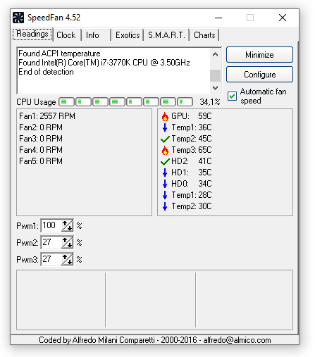 Das Tool Speedfan zeigt ebenfalls die Grafikkarten-Temperatur an